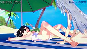 Miku Kohinata e Laura Bodewig in gioco lesbico hentai bollente - Symphogear & Infinite Stratos