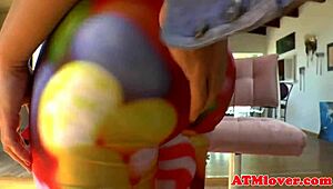 gaping babe gets asshole drilled with sextoy