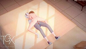 Anime hentai futanari girl, you're killing it with blowjob and anal in wild positions.