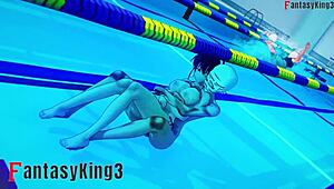 Akeno begs for sex at the public pool yesterday.