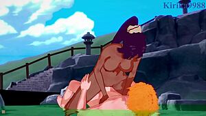 rukia, orihime, yoruichi, and ichigo in wild bleach hentai 3p