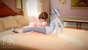 Anime hentai futanari girl, you're killing it with blowjob and anal in wild positions.