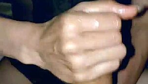 Skinny couple sexy handjob