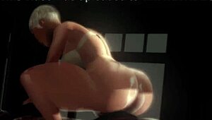 Wow, dumb white slut got slutted out in Second Life! She bent over for rough action.