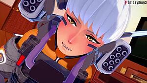 Минет Валькирии в POV контрастирует с фантазией Apex Legends