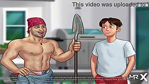 In Summertime Saga, this milf finds a great working tool for 69 at the office