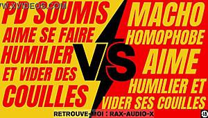 Powerful French macho dominates a young submissive gay guy