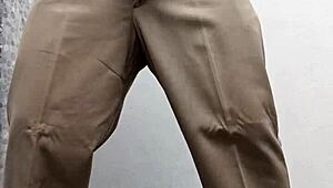 Hot gay teacher in costume spanks and jerks off