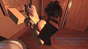 Bakery worker earns a rough doggystyle creampie for 1k special tip