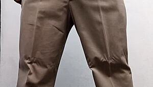 Hot gay teacher in costume spanks and jerks off