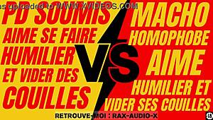 Powerful French macho dominates a young submissive gay guy