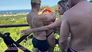 Hey guys, join us for a wild party at the beach house in Floripa with squirting and finishing in mouths.