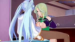 lamia loveless and festenia muse with ruri hoshino in intense futanari sex hentai