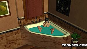 Sexy 3D Babe Teases with Masturbation Before Hardcore Fucking