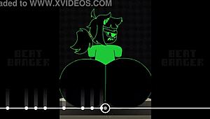 Stor rumpe gay gruppeknull i anime hentai-spill med intens action