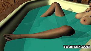 Sexy 3D Babe Teases with Masturbation Before Hardcore Fucking