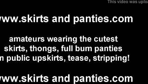 Come Outside to Peek at My New Panties Under This Skirt