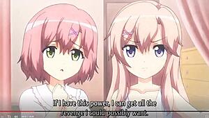 Yo, check out this wild hentai threesome in Gakuen de Jikan 1!