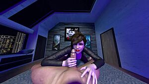 Tracer gets bent over for intense creampie in Overwatch hentai