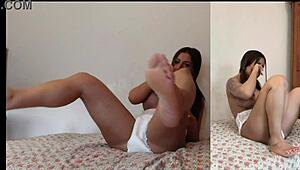 Mommy pacifier regression with petite Latina in diaper roleplay