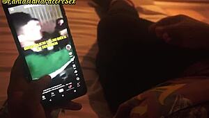 Watching TikTok Late with Best Friend Turns into Hentai Facial Recording