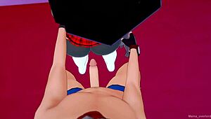 Hot TV woman in socks gets doggystyle fucked with big ass and shaved pussy