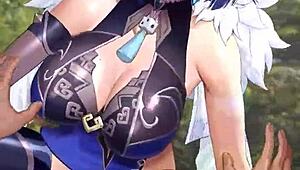 yelan from genshin impact stars in wild anime action.