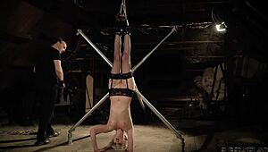 naughty teen 18+ager gets spankin and humilation in bondage fuck