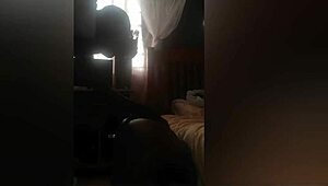 Intense sex as she searches for shoes under the bed