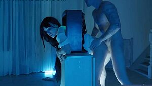 Sadako big ass stuck in tv with clothes ripped and cum