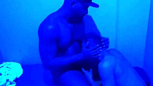 Soldier Passionately Pleasures The Black Guy In The Steamy Sauna