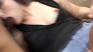 Young babe receives intense blowjob and fucking with bold passion