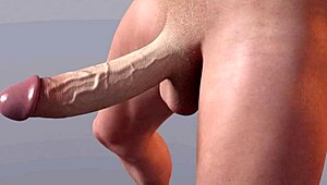 Huge white cock bounces in shocking teen hentai animation