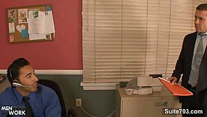 amazing gay butts banging hard in the office