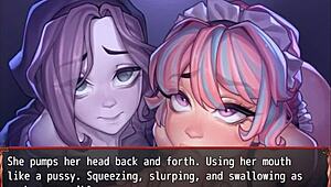 harem game ep 19, ghost n maid blowin me together