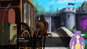 Blonde naked elf bathes wildly