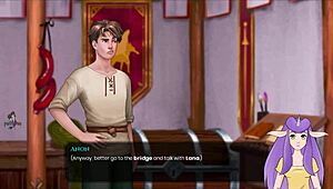 Blonde naked elf bathes wildly