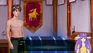 Blonde naked elf bathes wildly