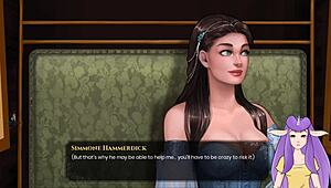 Blonde naked elf bathes wildly