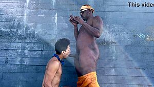 Daddyblackxxx1 Slams Ericsockz Hard in Outdoor Action