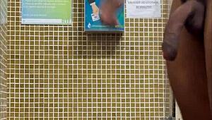 Hey, spying on that hung guy showering at the gym