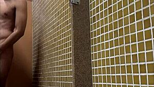 Hey, spying on that hung guy showering at the gym