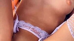 Passionate Blonde in Fishnets Fucked Ass to Mouth. Creampied Deep in Woods - Mia Bandini