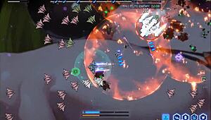 Check out giant naked space waifu in hentai game!