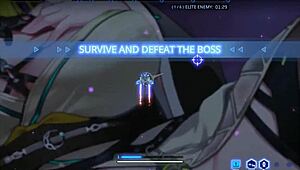 Check out giant naked space waifu in hentai game!