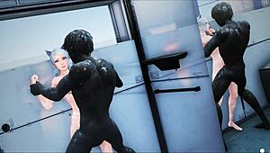 valkyrie relaxes in the bath during hentai adventure