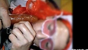 hey, sissy mariona itzel lunática sucking huge dildos like a pro