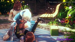 Frozen Hentai: Elsa And Anna In Threesome Fuck And Fingering