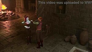 Uhh, ta prsata vilinka ga totalno nadvlada v boju... pa dobi njegov ogromen kurac kot nagrado, 3D norija!