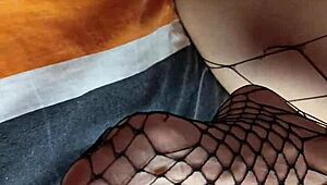 Juanlatino Fucks Her In Fishnets, Cums On Basque Feet
